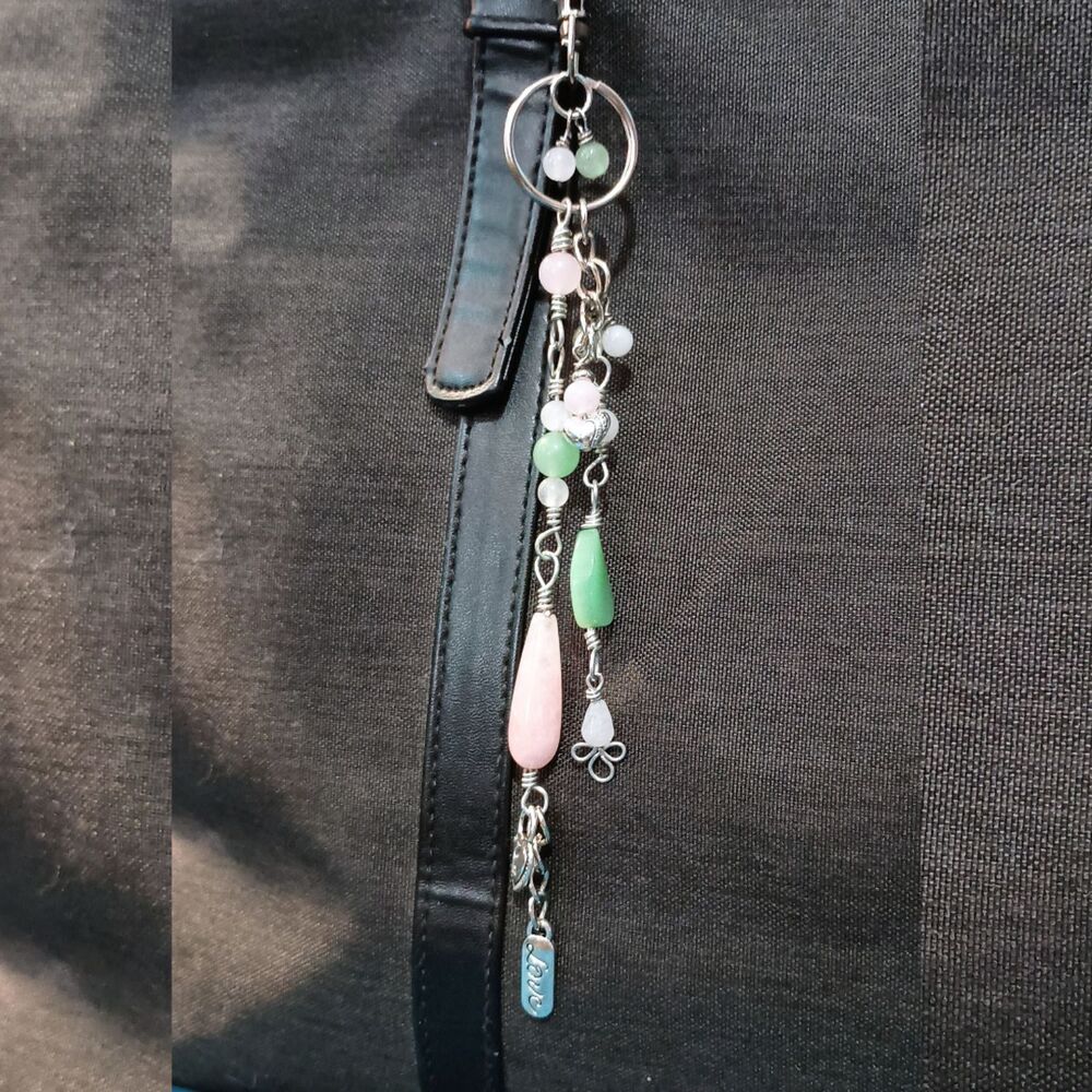 Heart’s Harmony | Rose Quartz & Aventurine, Fidget Bag Charm, Love Spell